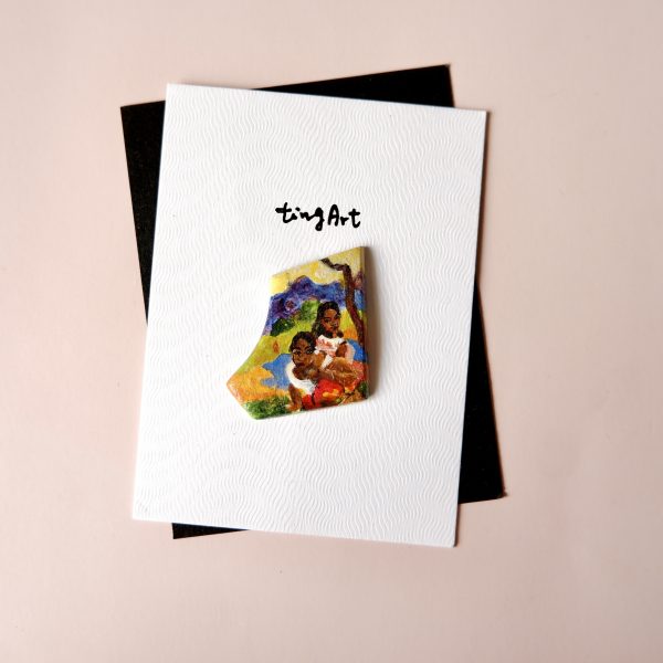 Paul Gauguin | When Will You Marry | handmade Brooch 高更名畫別針｜手作繪製別針