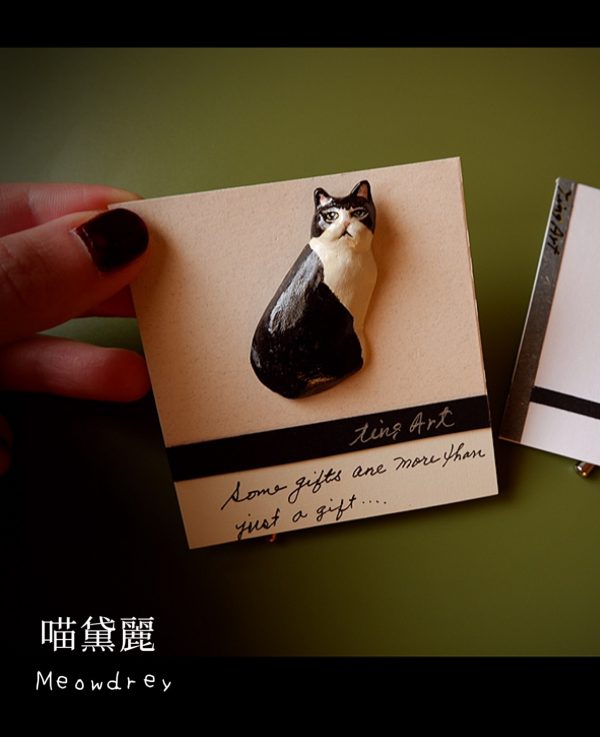 Meowdrey Hepburn Cat Brooch | 赫本貓咪別針| handmade by Camille Ting