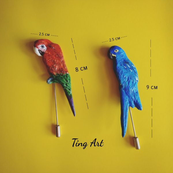 Macaw brooches 金剛鸚鵡別針（2枚）