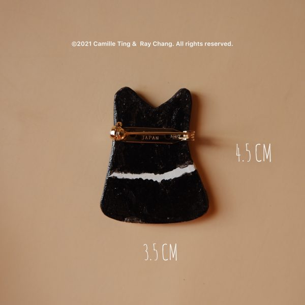 喵黛麗貓咪別針 Meowdrey Hepburn Cat Brooch  handmade by Camille Ting：圖片 2