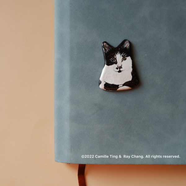 喵黛麗貓咪別針 Meowdrey Hepburn Cat Brooch  handmade by Camille Ting：圖片 3