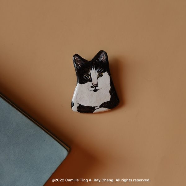喵黛麗貓咪別針 Meowdrey Hepburn Cat Brooch  handmade by Camille Ting：圖片 4