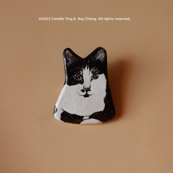 喵黛麗貓咪別針 Meowdrey Hepburn Cat Brooch  handmade by Camille Ting