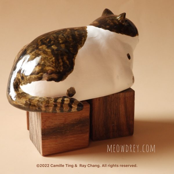 蝶面貓 雕塑桌面擺設- 喵黛麗 Butterfly Nose Cat Sculpture - Camille Ting：圖片 2