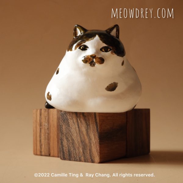 蝶面貓 雕塑桌面擺設- 喵黛麗 Butterfly Nose Cat Sculpture - Camille Ting