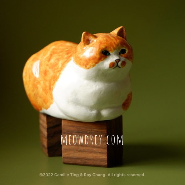 「橘子皮」貓咪｜手作雕塑｜orange cat sculpture  - Camille Ting