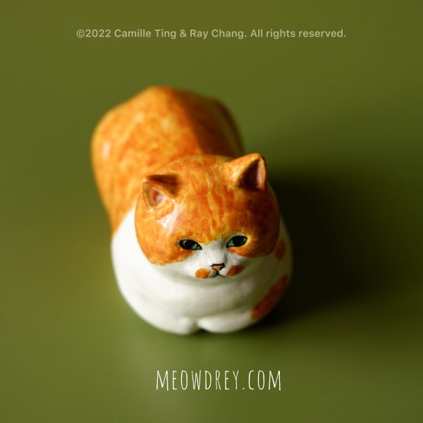 「橘子皮」貓咪｜手作雕塑｜orange cat sculpture  - Camille Ting：圖片 3