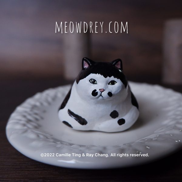 喵黛麗雕塑桌面擺件｜可預訂Meowdrey Hepburn sculpture｜Tuxedo Cat - Camille Ting：圖片 3