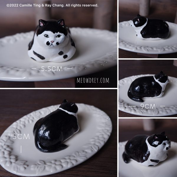 喵黛麗雕塑桌面擺件｜可預訂Meowdrey Hepburn sculpture｜Tuxedo Cat - Camille Ting：圖片 4