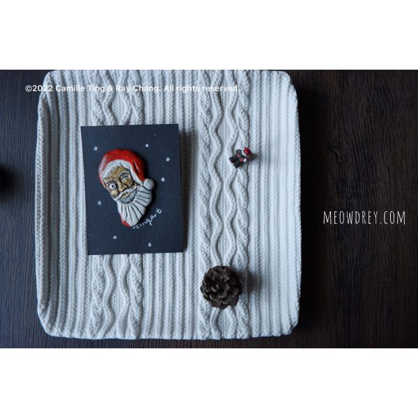 手作聖誕老人別針｜金色聖誕老人 Handmade Golden Santa Brooch - rAe