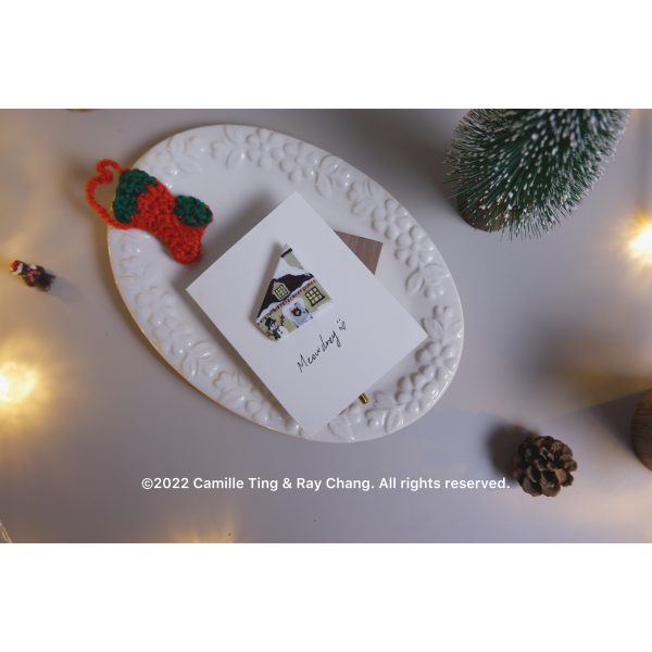 奶油氛圍聖誕小屋 Creamy Christmas House Handmade Brooch - rAe：圖片 2
