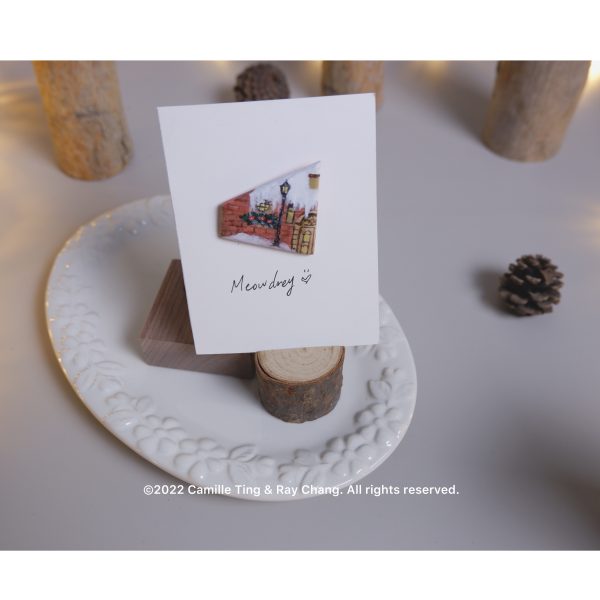 橘粉色 聖誕小屋｜手作別針 Christmas House | handmade brooch - rAe