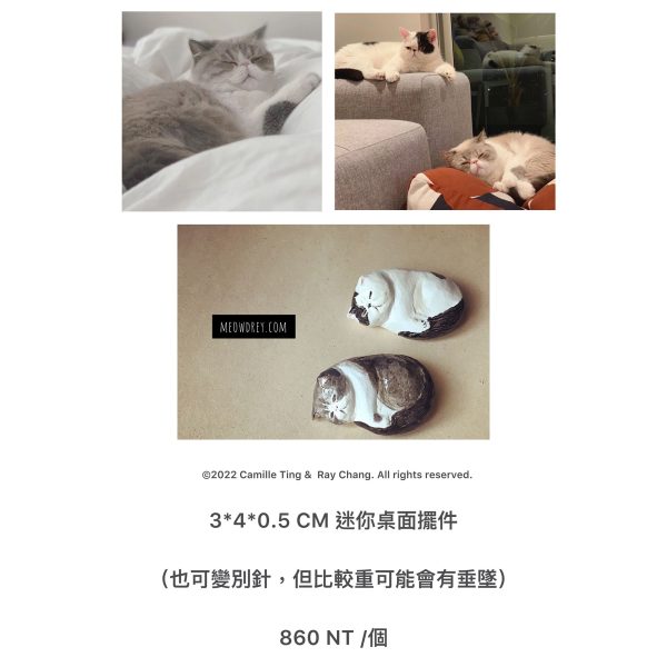 迷你雕塑桌擺｜訂製｜愛寵迷你雕塑  Custom your Pets' Mini Sculpture 純手工製作 - Camille Ting （喵黛麗）