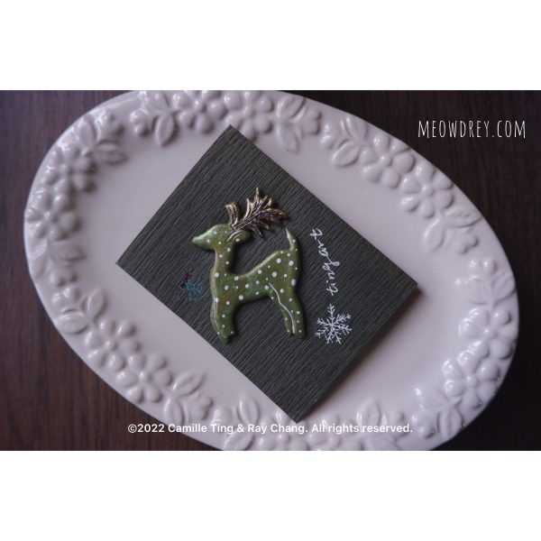 ?馴鹿別針（2枚）Reindeers｜handmade brooches｜rAe：圖片 3
