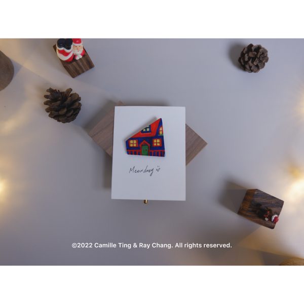 紅藍撞色聖誕小屋｜手作別針 Christmas House | handmade brooch - rAe