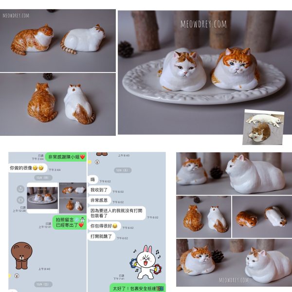 【客製】你的貓咪雕塑（折手手）桌面擺設｜Custom Your Cat loaf Sculpture：圖片 7