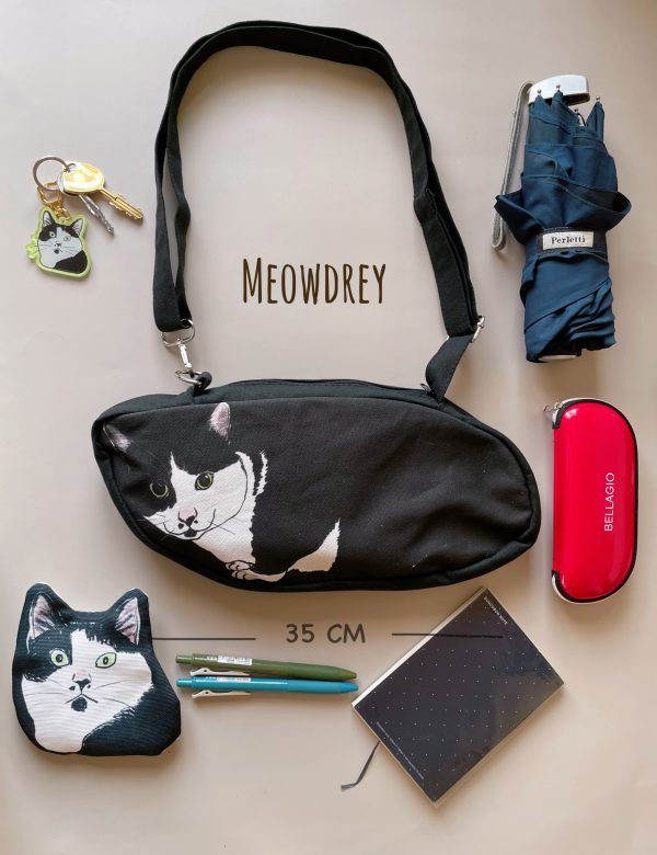 咪咪斜挎帆布包｜Tuxedo Cat Mimi Dululu Bag 【免運折扣碼777】：圖片 3